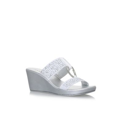 White salt high heel sandals